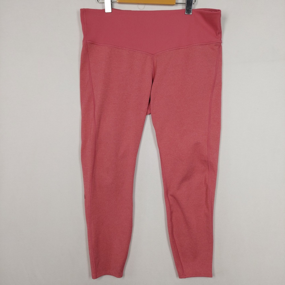 The North Face Womens Pink Heathered UPF 40+ High Rise Active Leggings 1X